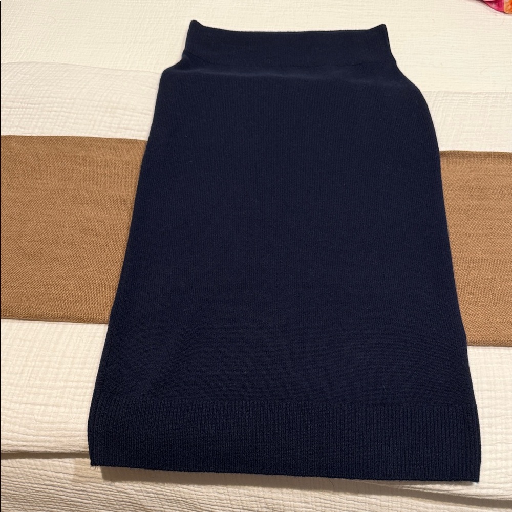 Quince Navy Cashmere Knit Midi Skirt - Size S